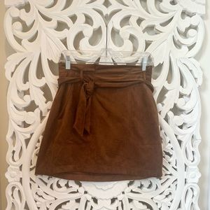Abercrombie & Fitch Brown Faux Suede Mini Skirt